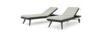 Portofino® Casual 2 Piece Sunbrella® Outdoor Lounger & Mattress - Dove Gray