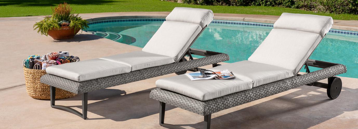 Vistano Set of 2 Sunbrella Outdoor Chaise Lounge - Thumbnail 4