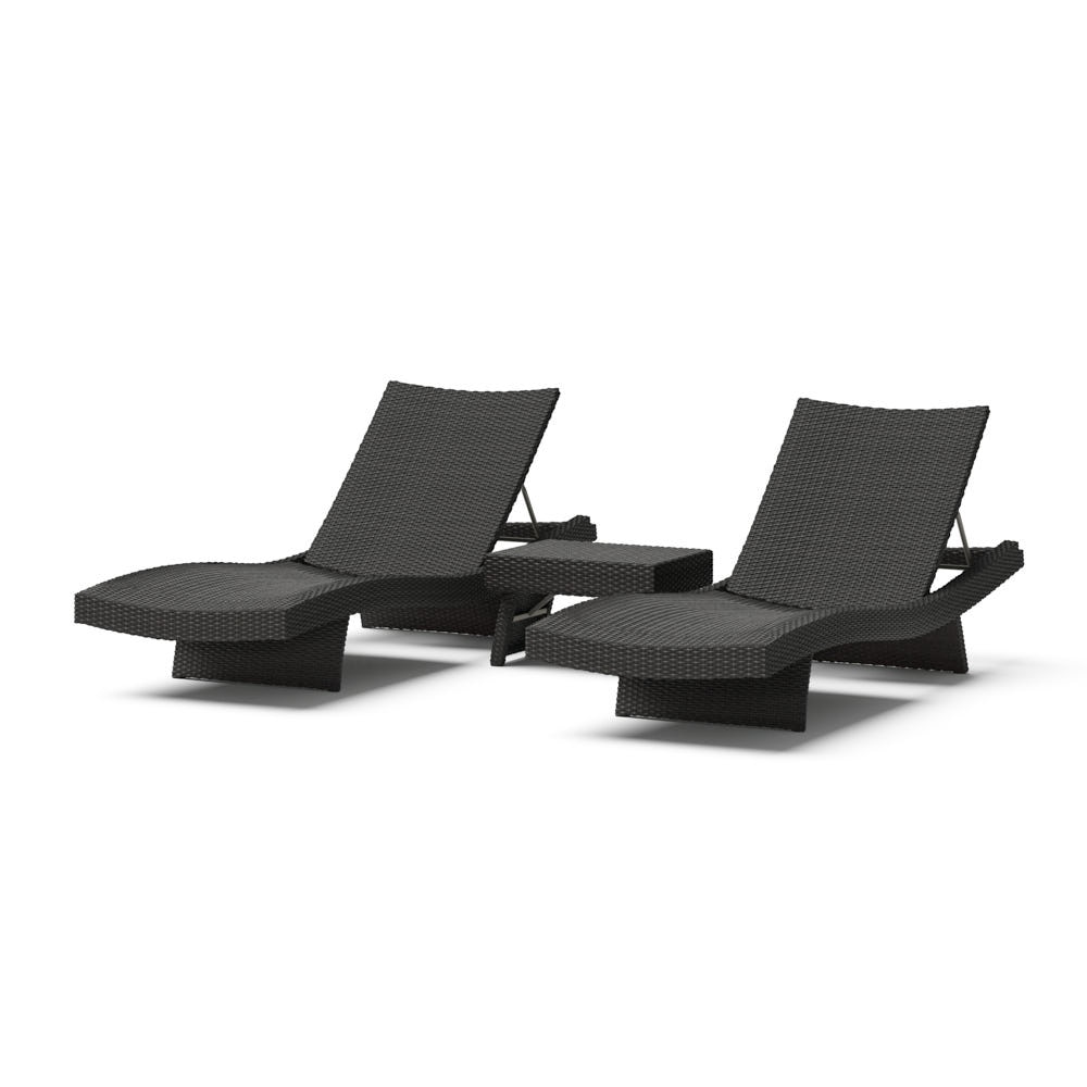 Portofino® Repose Set of 2 Outdoor Chaise Loungers & Side Table - Espresso