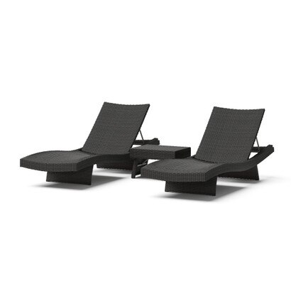 Portofino® Repose 3 Piece Sunbrella® Outdoor Chaise Lounge Set - Espresso