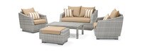 Cannes™ 5 Piece Sunbrella® Outdoor Love & Club Seating Set - Maxim Beige