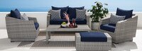 Cannes™ 5 Piece Sunbrella® Outdoor Love & Club Seating Set - Maxim Beige