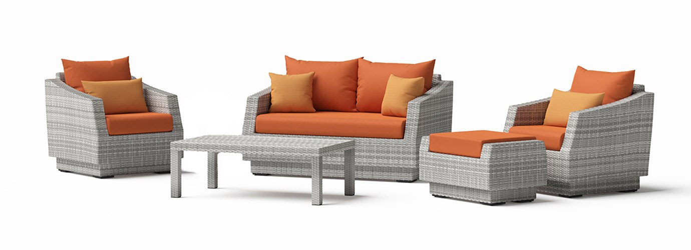RST Brands Cannes 5 Piece Outdoor Love & Club Seating Set
