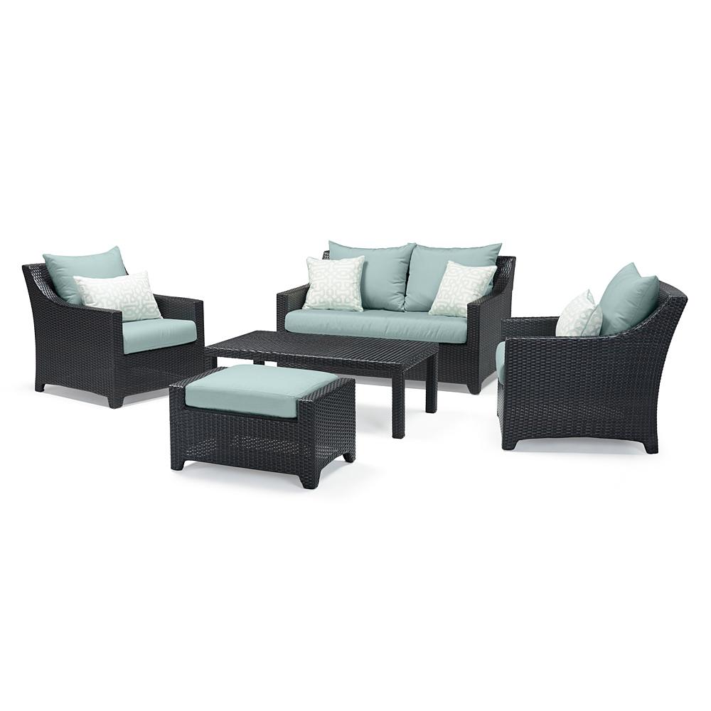 Deco™ 5 Piece Love & Club Seating Set - Spa Blue