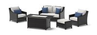 Deco™ 5 Piece Sunbrella® Outdoor Love & Club Fire Set - Bliss Ink