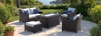 Deco™ 5 Piece Sunbrella® Outdoor Love & Club Fire Set - Bliss Ink