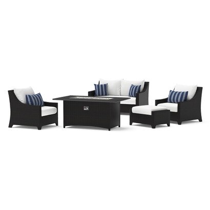 Deco™ 5 Piece Sunbrella® Outdoor Love & Club Fire Set - Centered Ink