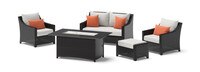 Deco™ 5 Piece Sunbrella® Outdoor Love & Club Fire Set - Cast Coral