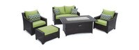 Deco™ 5 Piece Sunbrella® Outdoor Love & Club Fire Set - Ginkgo Green
