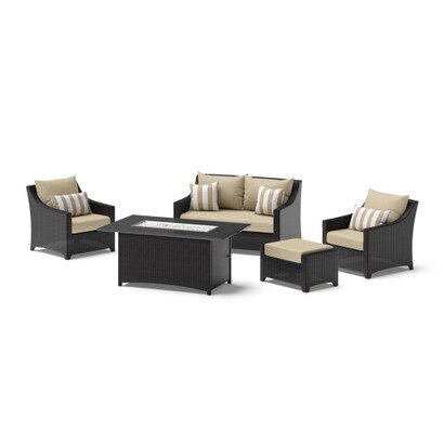 Deco™ 5 Piece Sunbrella® Outdoor Love & Club Fire Set - Maxim Beige