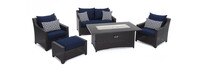 Deco™ 5 Piece Sunbrella® Outdoor Love & Club Fire Set - Navy Blue