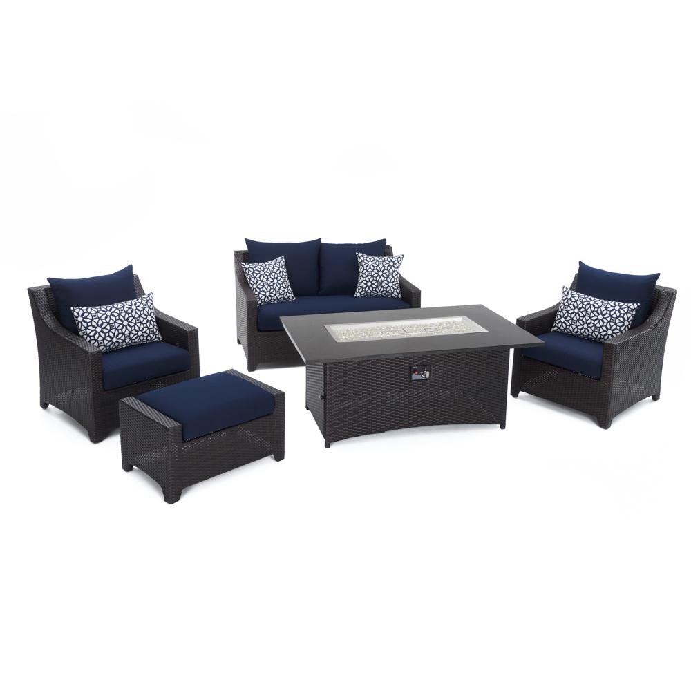 Deco™ 5 Piece Sunbrella® Outdoor Love & Club Fire Set - Navy Blue