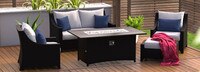Deco™ 5 Piece Sunbrella® Outdoor Love & Club Fire Set - Tikka Orange