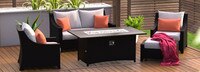 Deco™ 5 Piece Sunbrella® Outdoor Love & Club Fire Set - Tikka Orange