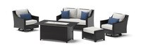 Deco™ 5 Piece Sunbrella® Outdoor Love & Motion Club Fire Set - Bliss Ink