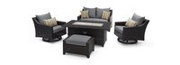Deco™ 5 Piece Sunbrella® Outdoor Love & Motion Club Fire Set - Charcoal Gray