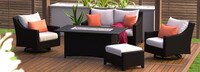 Deco™ 5 Piece Sunbrella® Outdoor Love & Motion Club Fire Set - Charcoal Gray