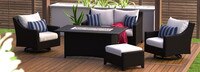 Deco™ 5 Piece Sunbrella® Outdoor Love & Motion Club Fire Set - Charcoal Gray