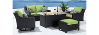 Deco™ 5 Piece Sunbrella® Outdoor Love & Motion Club Fire Set - Charcoal Gray