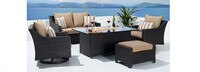 Deco™ 5 Piece Sunbrella® Outdoor Love & Motion Club Fire Set - Charcoal Gray