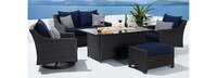 Deco™ 5 Piece Sunbrella® Outdoor Love & Motion Club Fire Set - Charcoal Gray