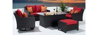 Deco™ 5 Piece Sunbrella® Outdoor Love & Motion Club Fire Set - Charcoal Gray