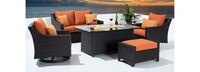 Deco™ 5 Piece Sunbrella® Outdoor Love & Motion Club Fire Set - Charcoal Gray