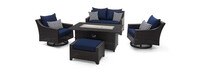 Deco™ 5 Piece Sunbrella® Outdoor Love & Motion Club Fire Set - Navy Blue