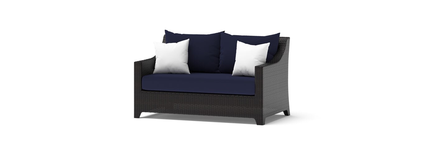 Deco™ 5 Piece Sunbrella® Outdoor Love & Motion Club Fire Set - Navy Blue