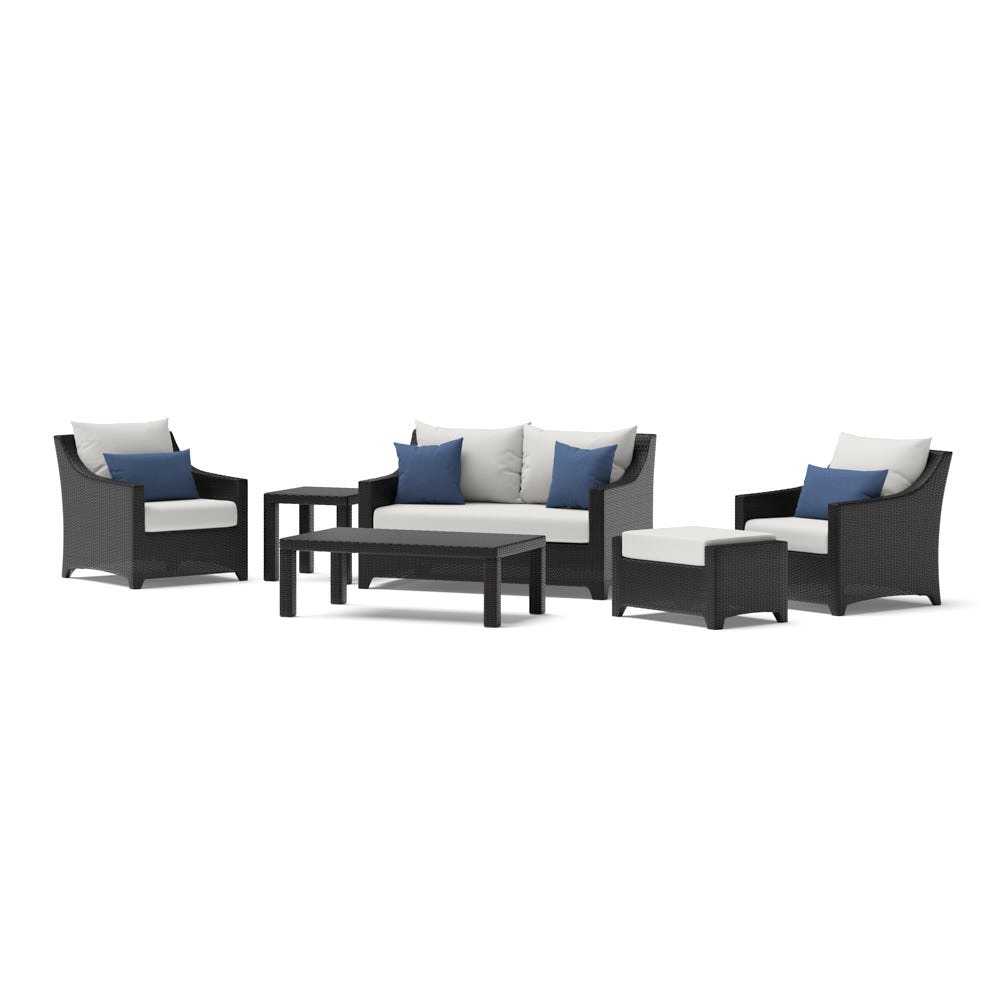 Deco™ 6 Piece Sunbrella® Outdoor Love & Club Seating Set - Bliss Ink