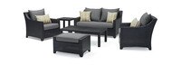 Deco™ 6 Piece Sunbrella® Outdoor Love & Club Seating Set - Charcoal Gray