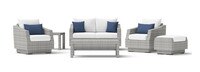 Cannes™ 6 Piece Sunbrella® Outdoor Love & Club Seating Set - Bliss Ink