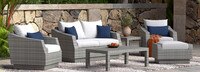 Cannes™ 6 Piece Sunbrella® Outdoor Love & Club Seating Set - Bliss Ink