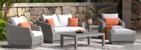 Cannes™ 6 Piece Sunbrella® Outdoor Love & Club Seating Set - Bliss Ink
