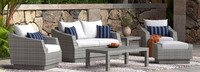 Cannes™ 6 Piece Sunbrella® Outdoor Love & Club Seating Set - Bliss Ink