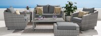 Cannes™ 6 Piece Sunbrella® Outdoor Love & Club Seating Set - Bliss Ink