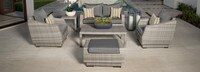 Cannes™ 6 Piece Sunbrella® Outdoor Love & Club Seating Set - Bliss Ink