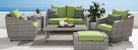 Cannes™ 6 Piece Sunbrella® Outdoor Love & Club Seating Set - Bliss Ink