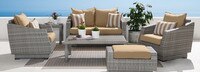 Cannes™ 6 Piece Sunbrella® Outdoor Love & Club Seating Set - Bliss Ink