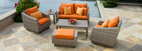 Cannes™ 6 Piece Sunbrella® Outdoor Love & Club Seating Set - Bliss Ink