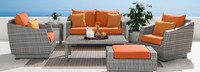 Cannes™ 6 Piece Sunbrella® Outdoor Love & Club Seating Set - Bliss Ink