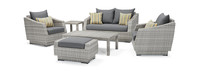Cannes™ 6 Piece Love and Club Seating Set - Charcoal Gray