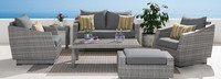 Cannes™ 6 Piece Love and Club Seating Set - Charcoal Gray