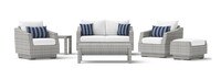 Cannes™ 6 Piece Sunbrella® Outdoor Love & Club Seating Set - Centered Ink