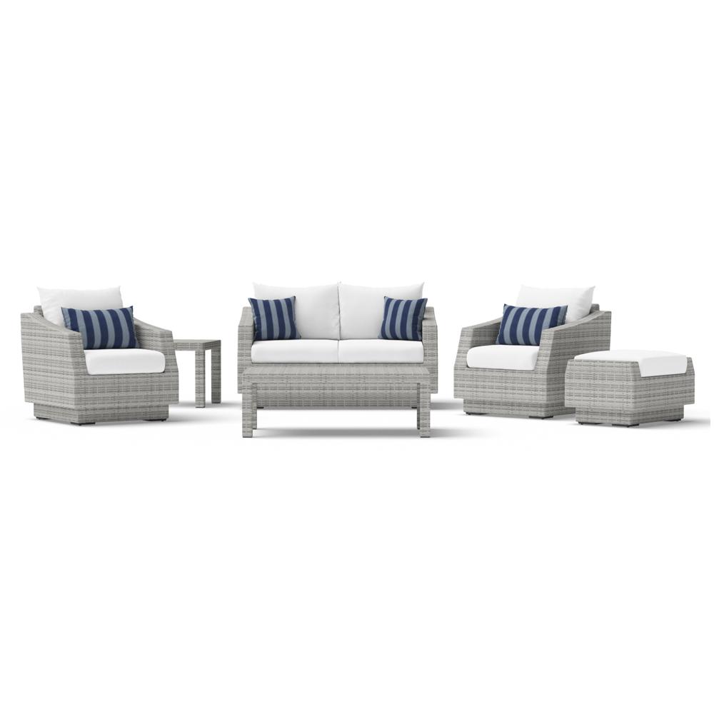 Cannes™ 6 Piece Love & Club Seating Set - Centered Ink
