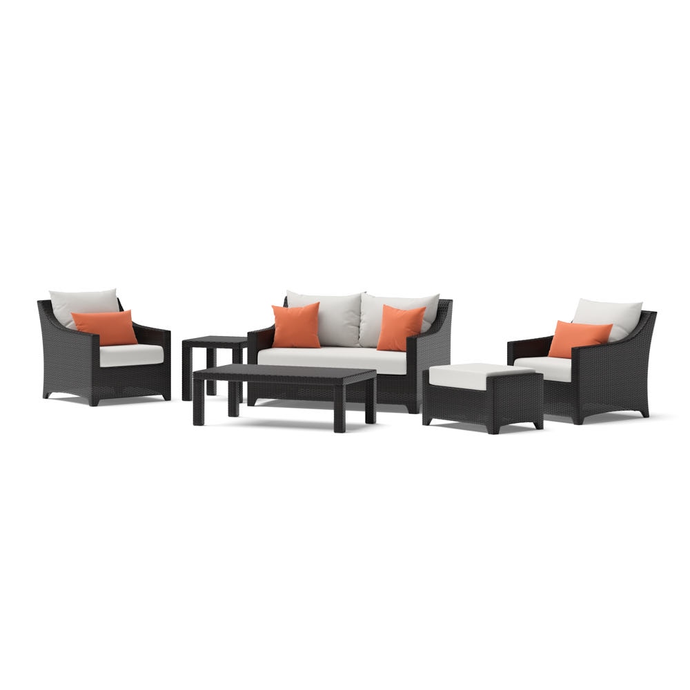 Deco™ 6 Piece Sunbrella® Outdoor Love & Club Seating Set - Cast Coral