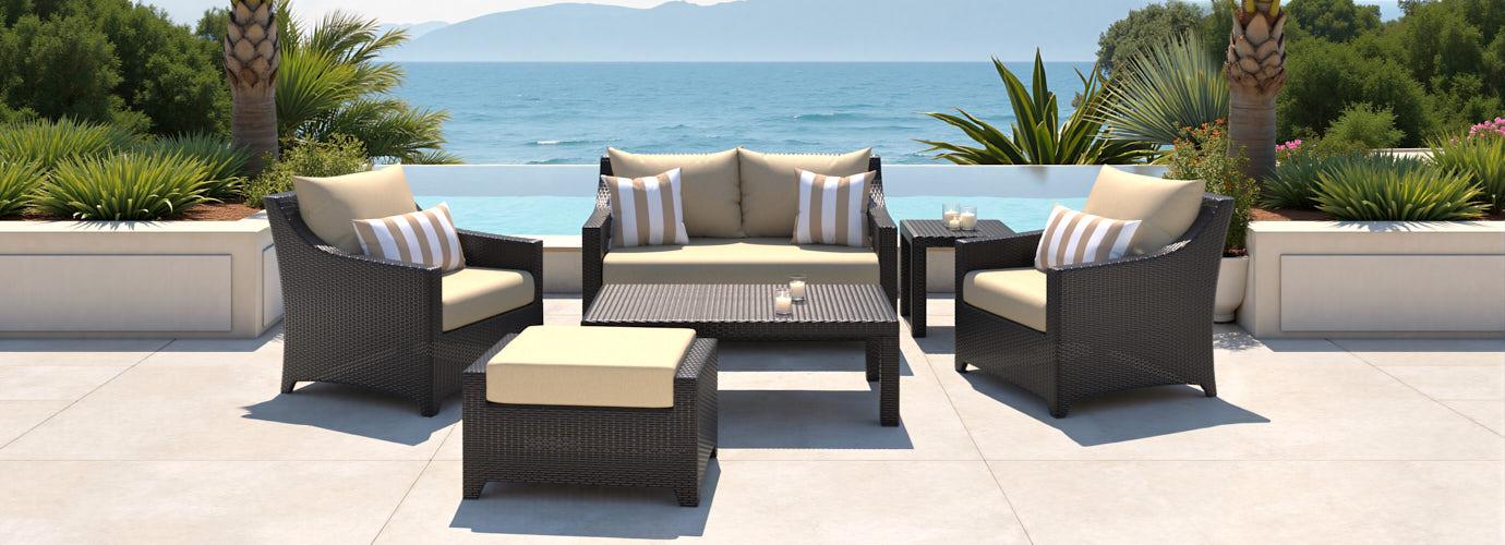 Deco™ 6 Piece Sunbrella® Outdoor Love & Club Seating Set - Maxim Beige