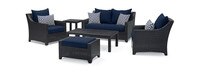 Deco™ 6 Piece Sunbrella® Outdoor Love & Club Seating Set - Navy Blue