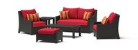 Deco™ 6 Piece Sunbrella® Outdoor Love & Club Seating Set - Sunset Red