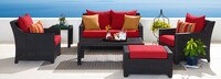 Deco™ 6 Piece Sunbrella® Outdoor Love & Club Seating Set - Sunset Red